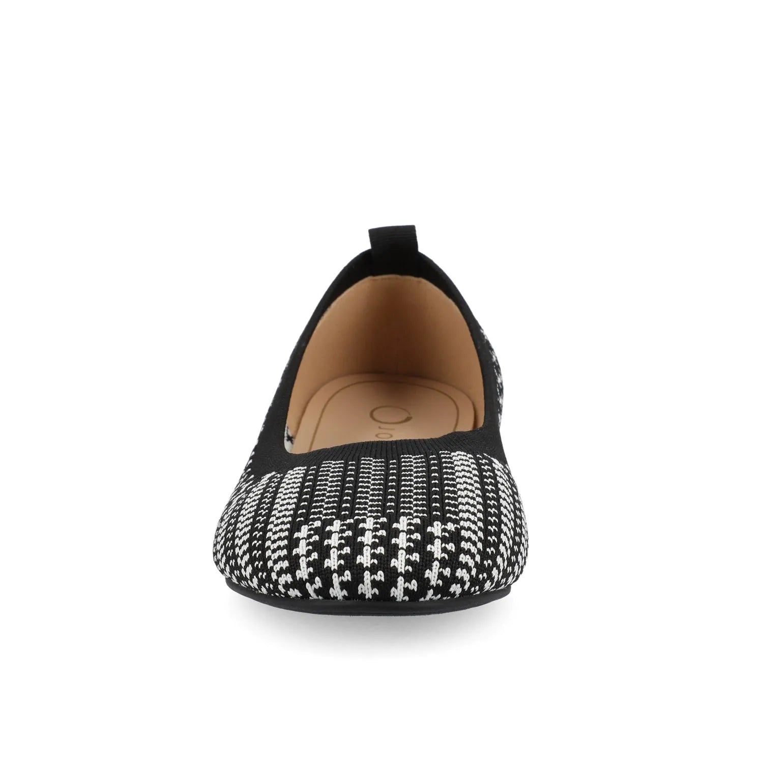 Maryann Wide Ballet Flats in Black and White Knit