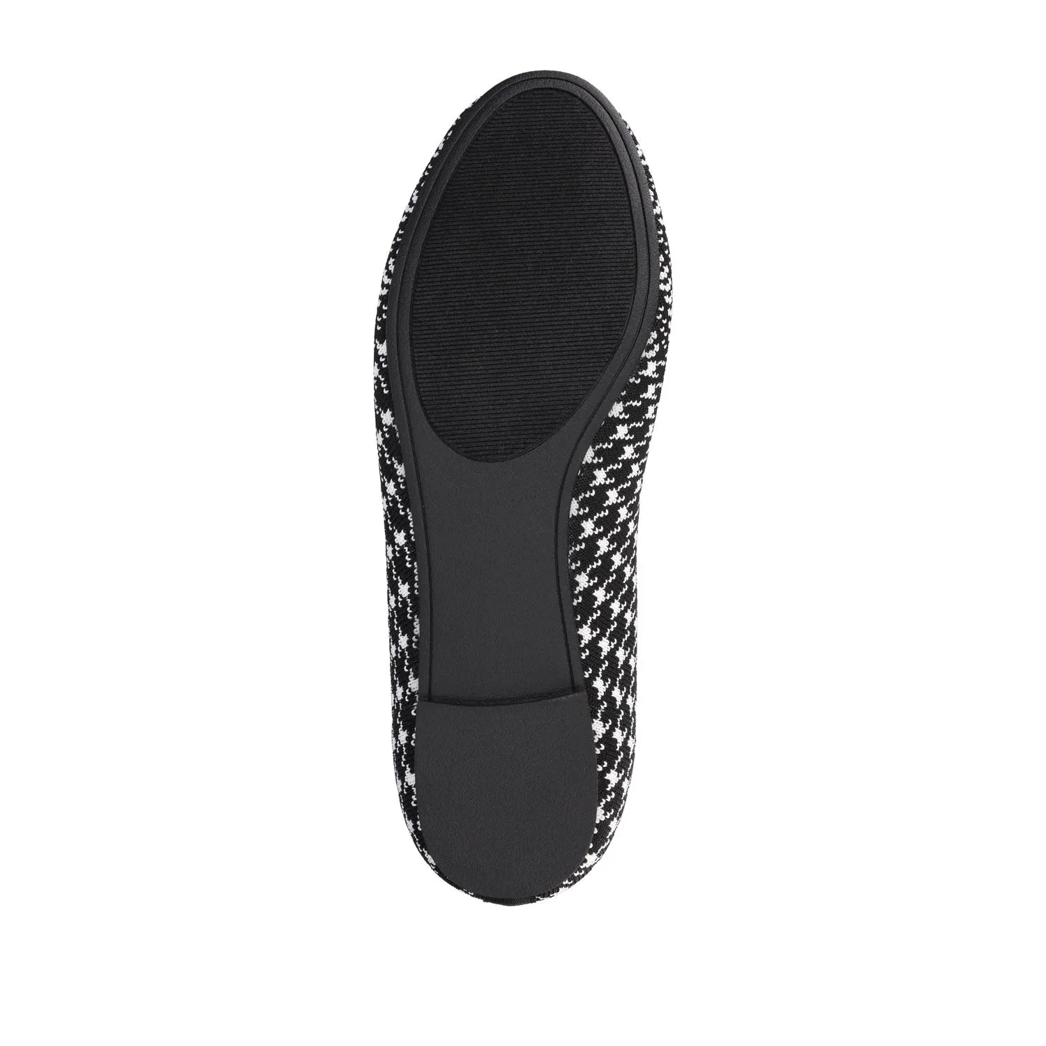 Maryann Wide Ballet Flats in Black and White Knit