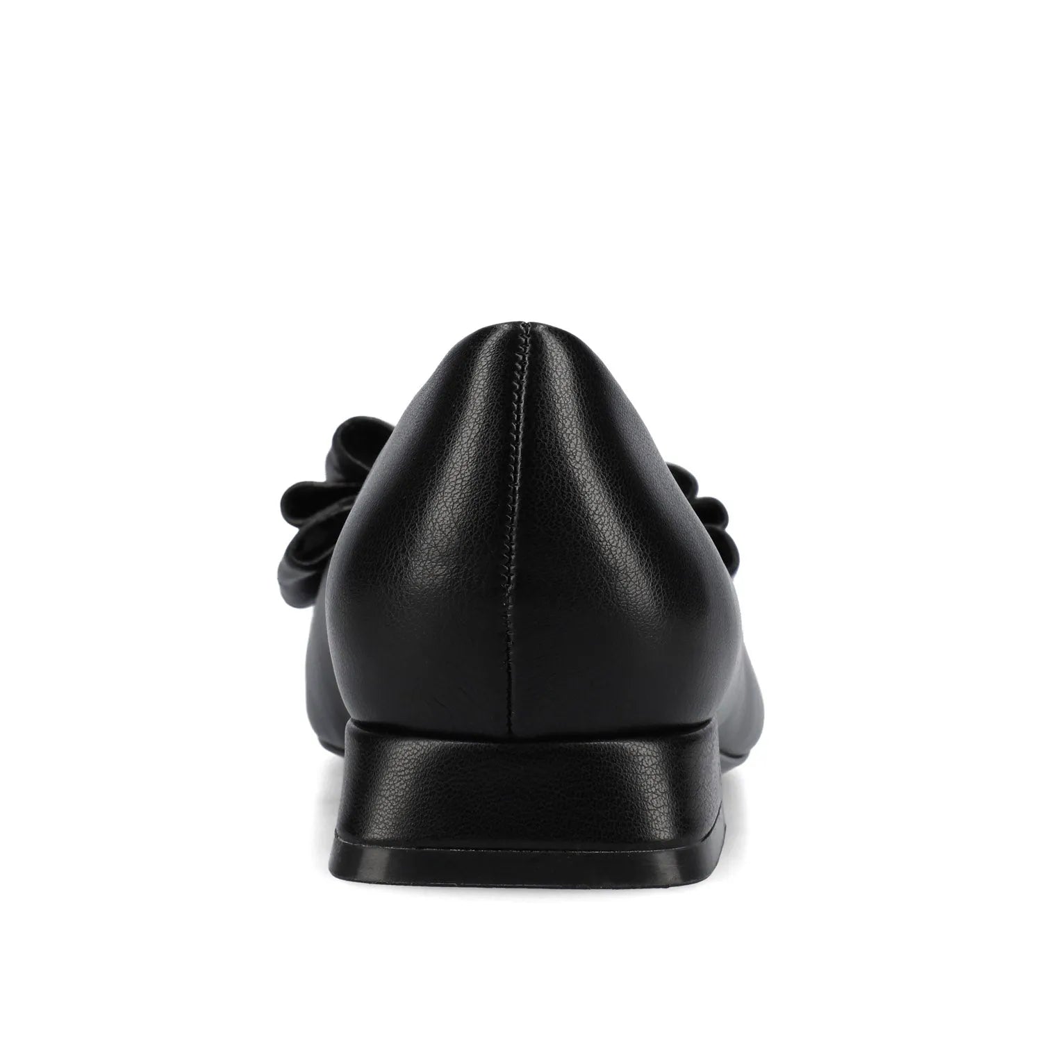 Ophelia Wide Fit Low Block Ballet Flats in Black Vegan Leather