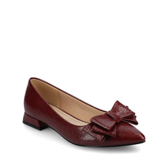 Ophelia Low Block Croco Ballet Flats in Oxblood Croco