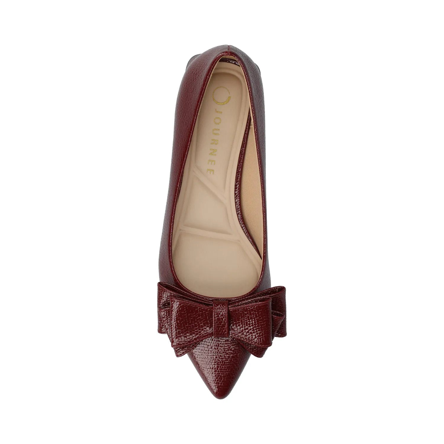 Ophelia Low Block Croco Ballet Flats in Oxblood Croco