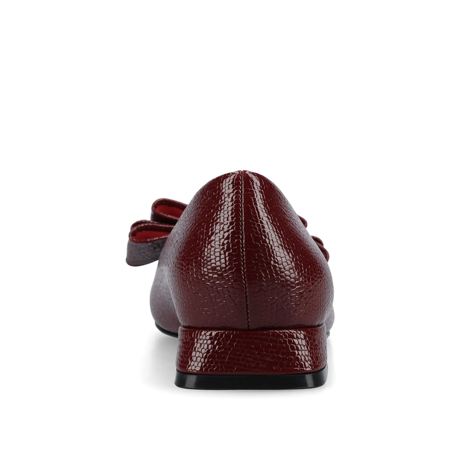 Ophelia Low Block Croco Ballet Flats in Oxblood Croco