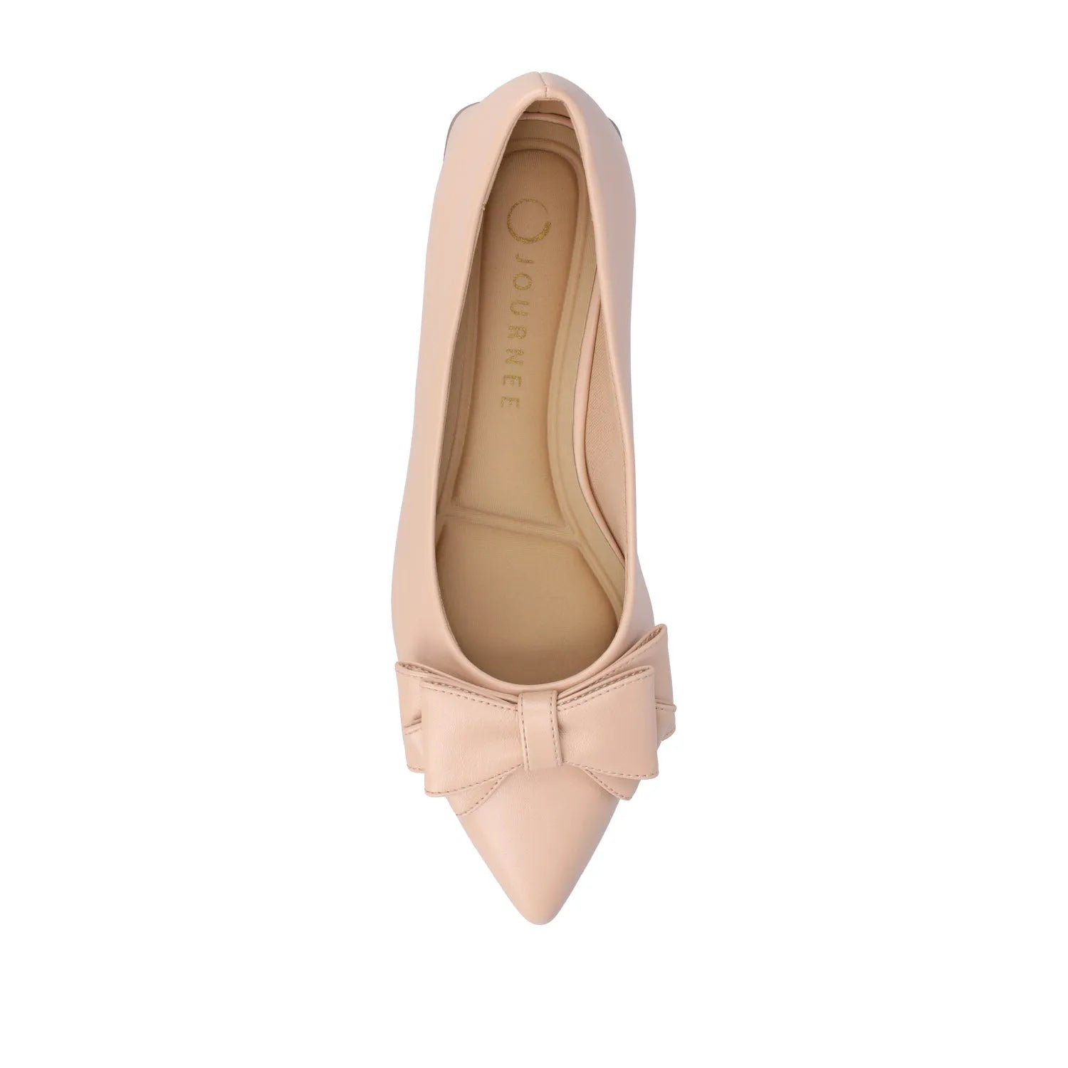 Ophelia Low Block Ballet Flats in Vegan Leather - Beige