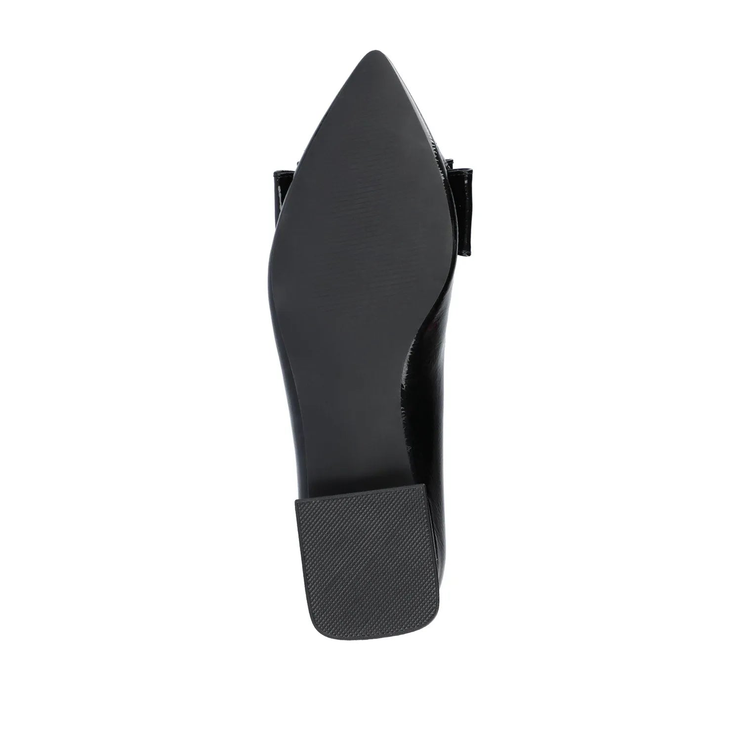 Ophelia Low Block Ballet Flats in Vegan Patent Leather - Black