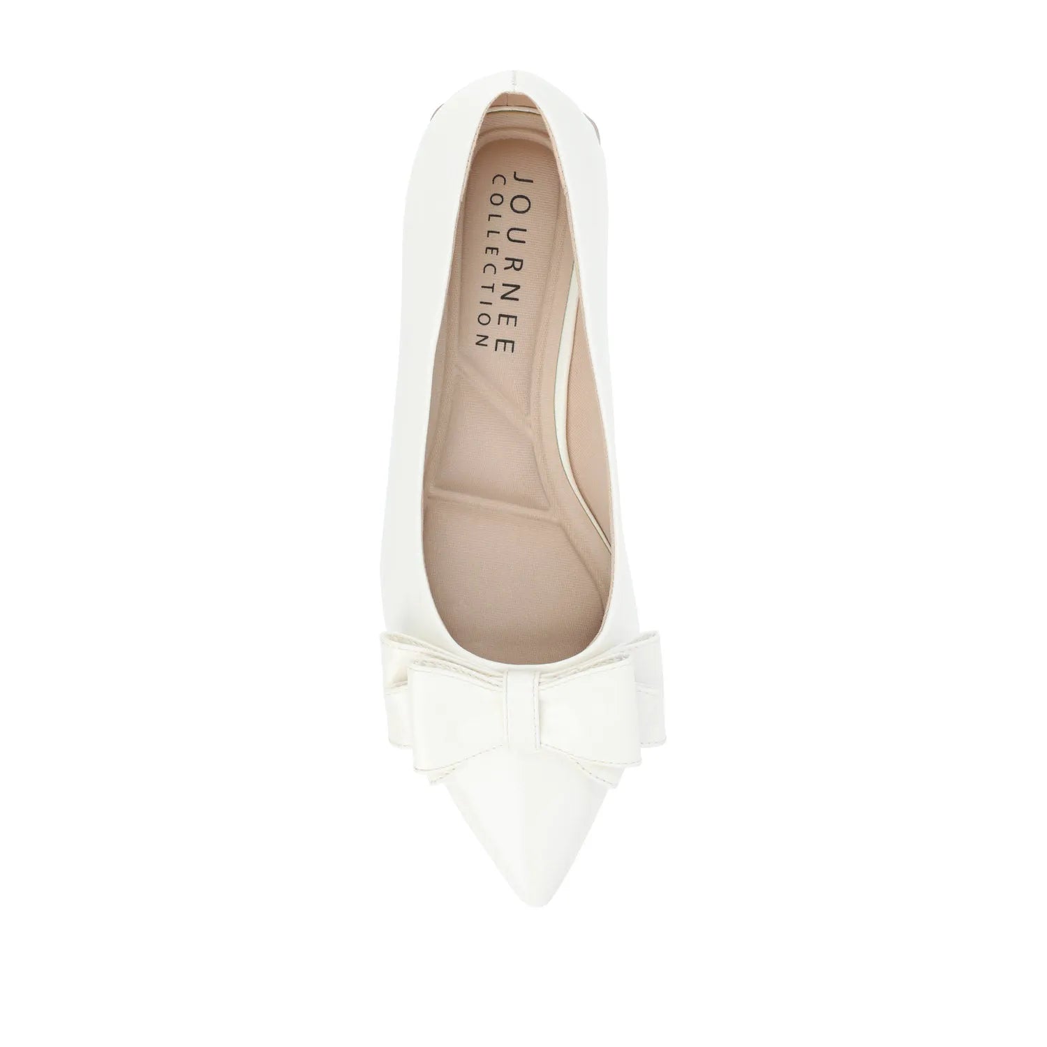 Ophelia Low Block Ballet Flats in Vegan Patent Leather - White