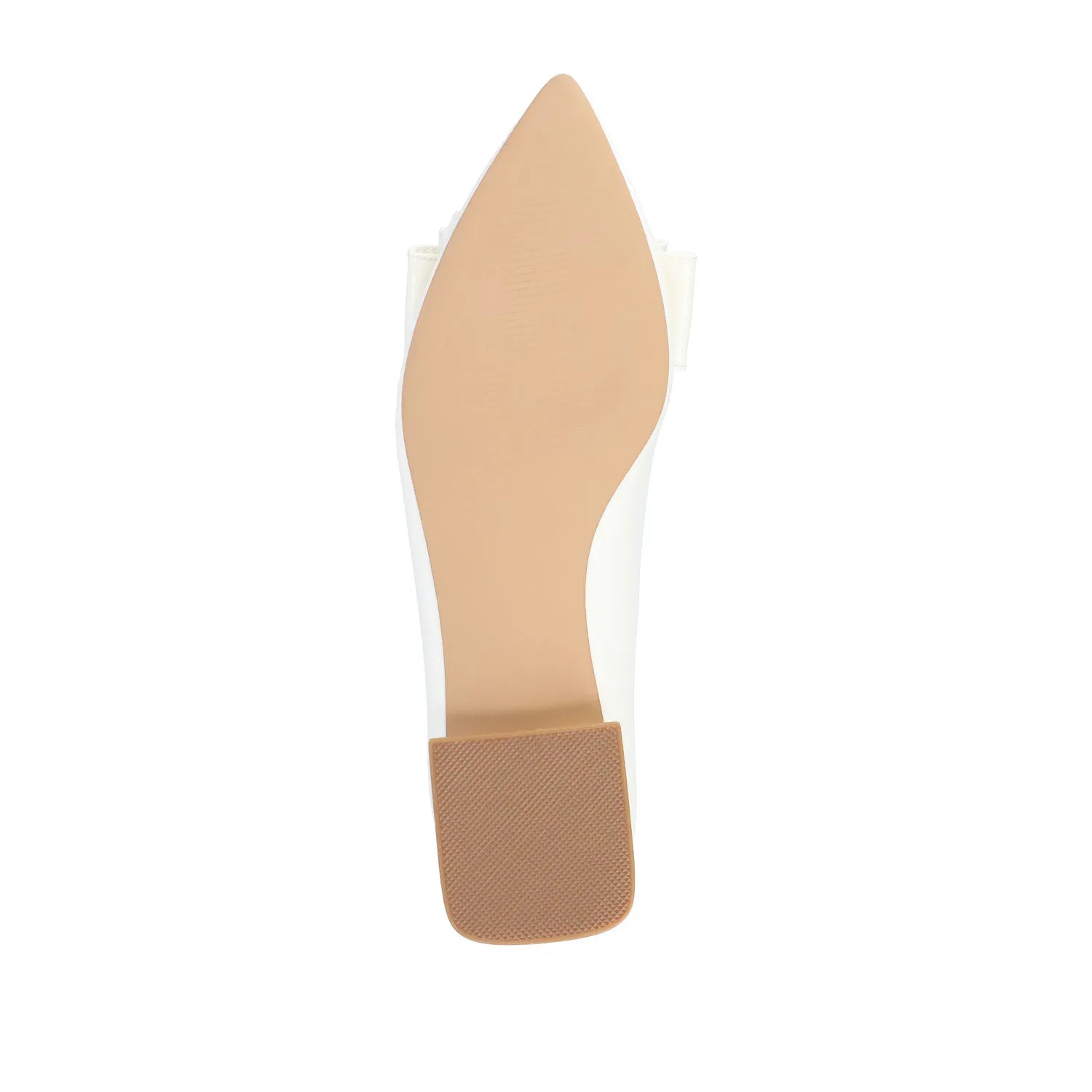 Ophelia Low Block Ballet Flats in Vegan Patent Leather - White
