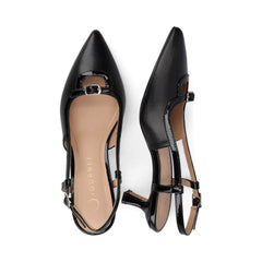 PADMA Kitten Heels in Wide - Black PU