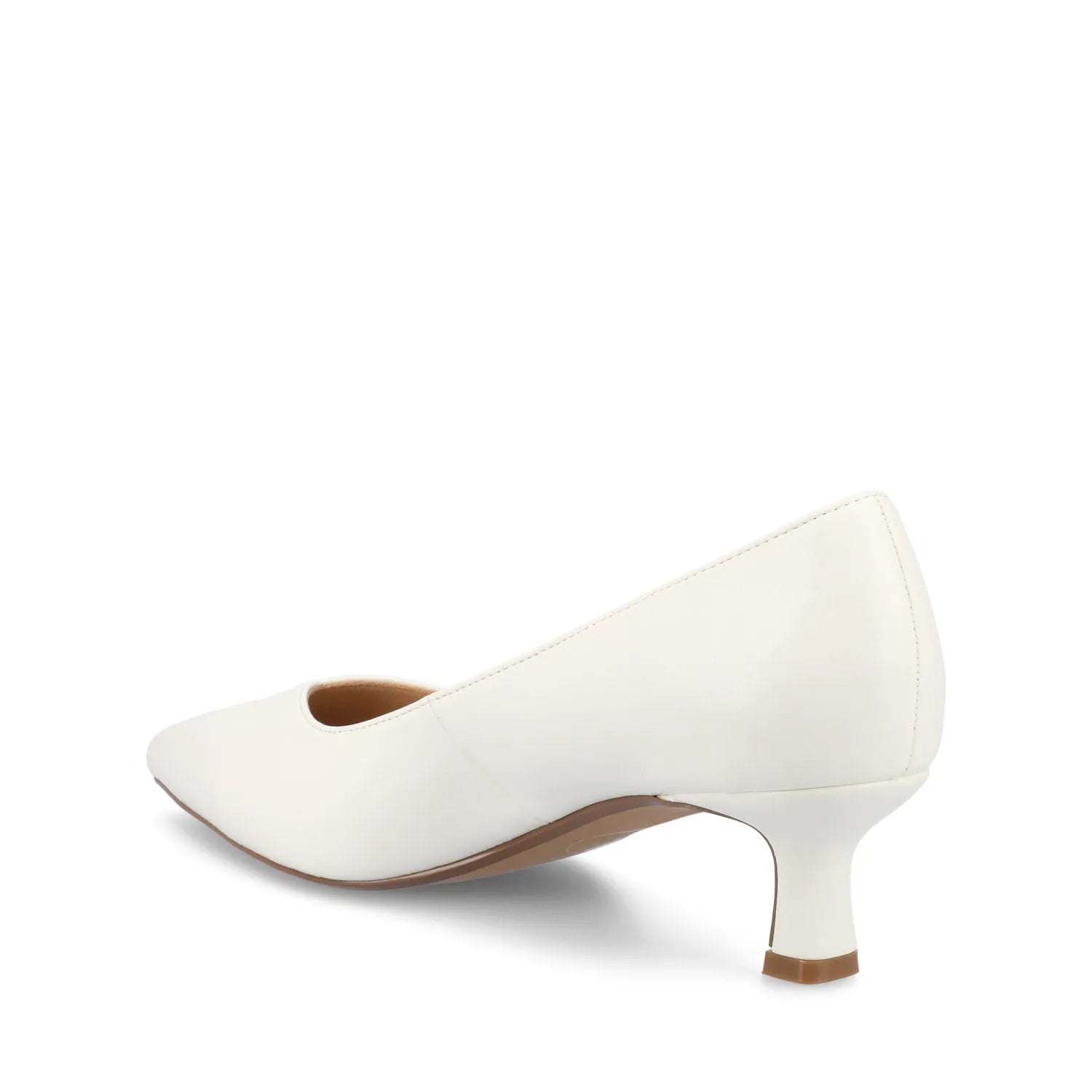 Pammie Kitten Heels in Vegan Leather - White PU