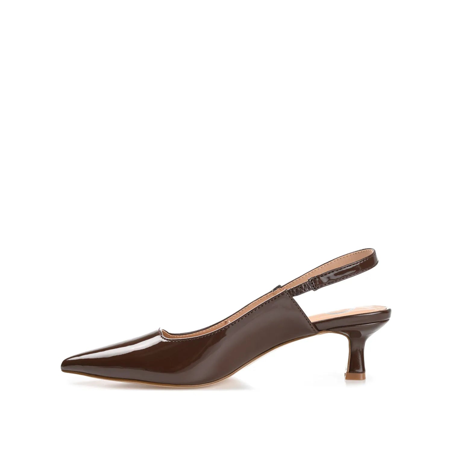 Paulina Statement Kitten Heels in Wide - Patent Brown