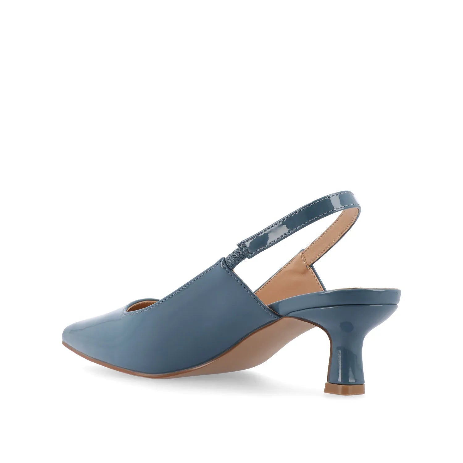 PAULINA Patent Kitten Heels in Wide - Patent Blue