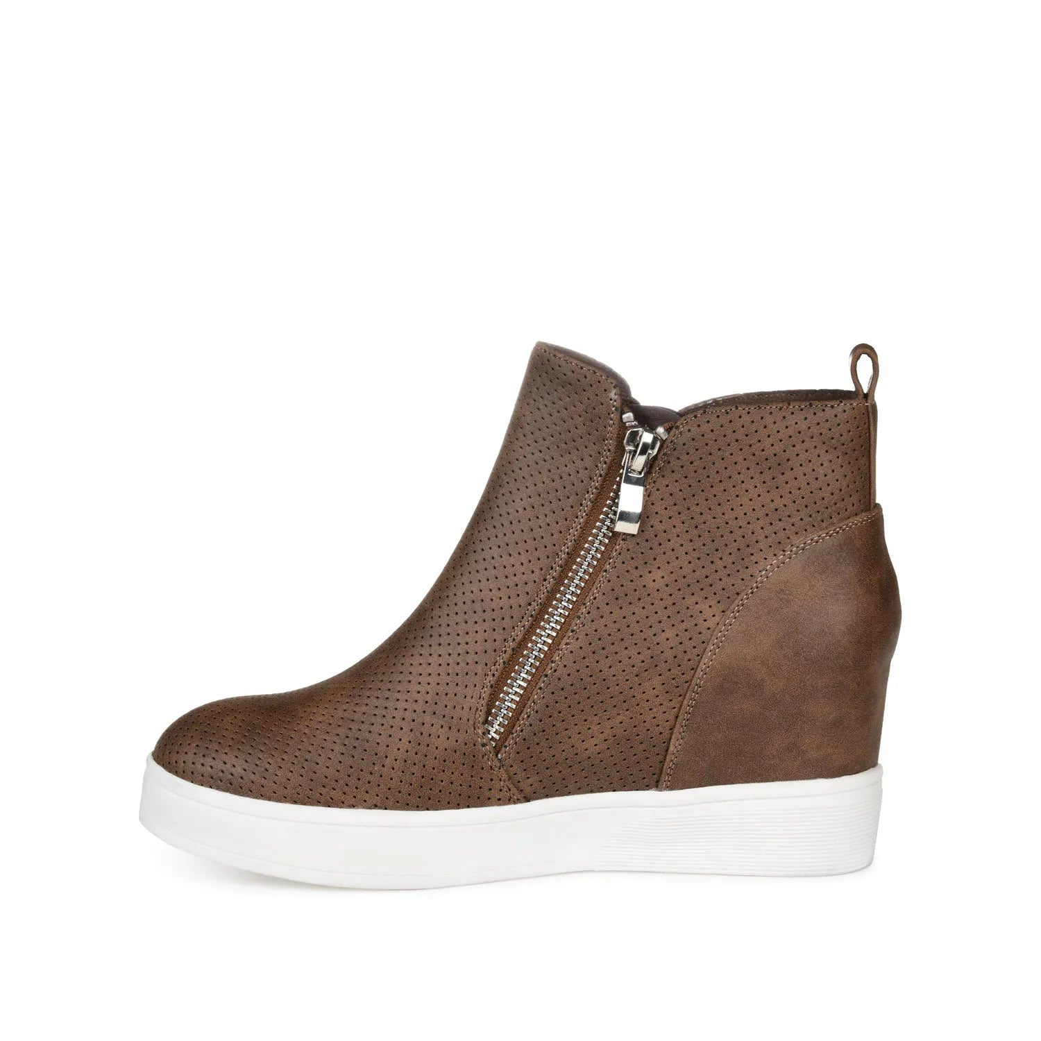 Pennelope Wedge Sneakers in Vegan Leather - Brown