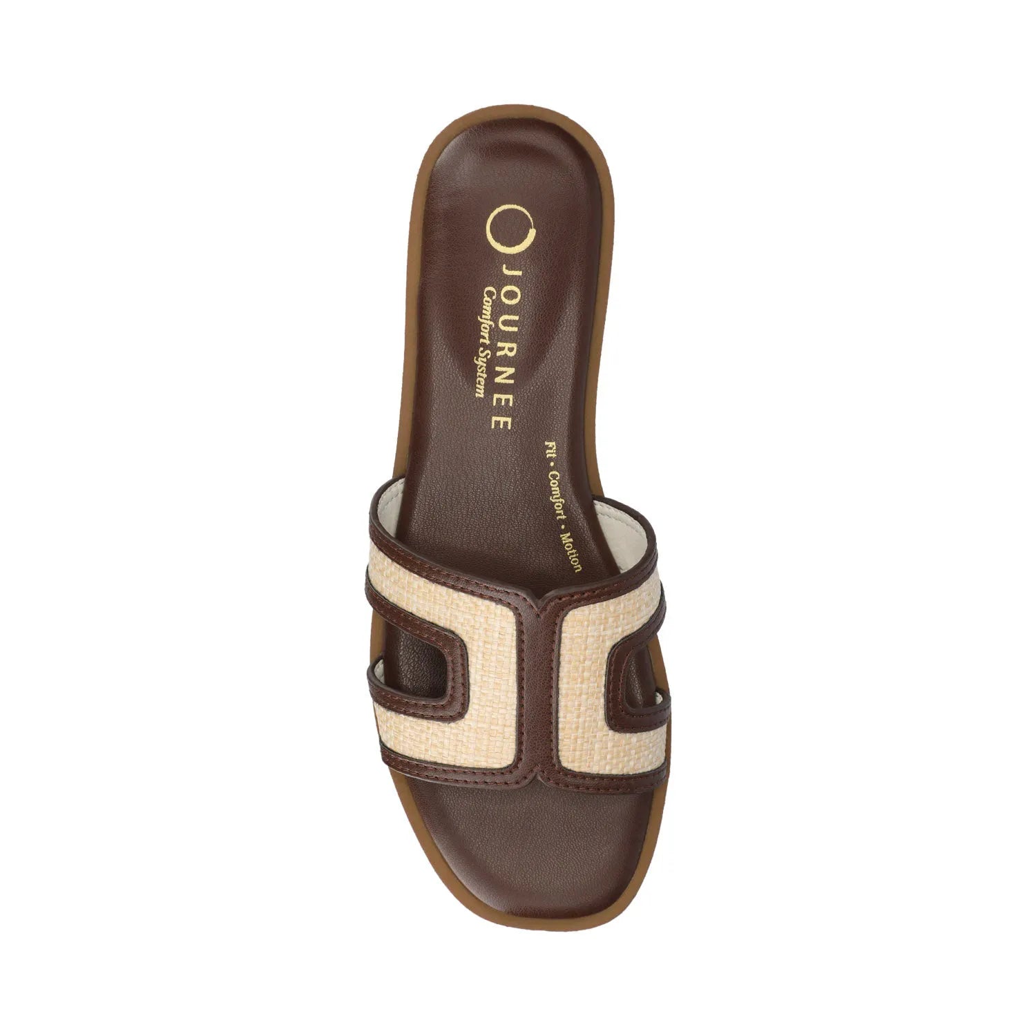 PRIMAH Flat Sandals in Chocolate Raffia
