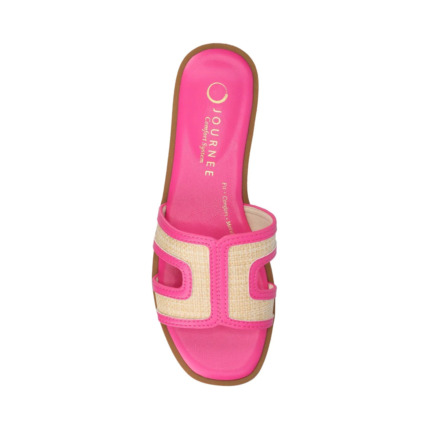 PRIMAH Flat Sandals in Fuchsia Raffia