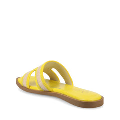 PRIMAH Flat Sandals in Mango Raffia