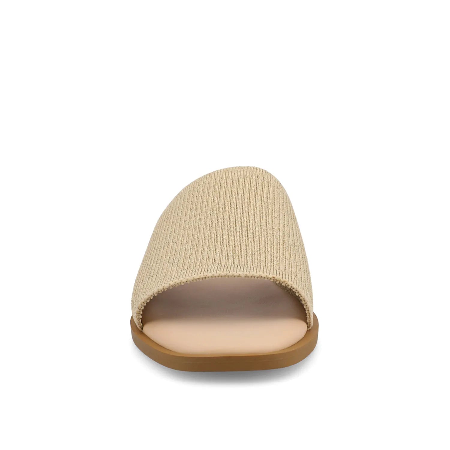 PRISILLA SLIDE SANDALS IN STATEMENT - Champagne