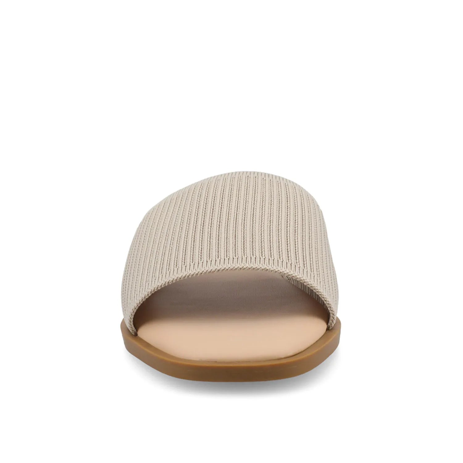 Prisilla Knit Slide Sandals - Taupe
