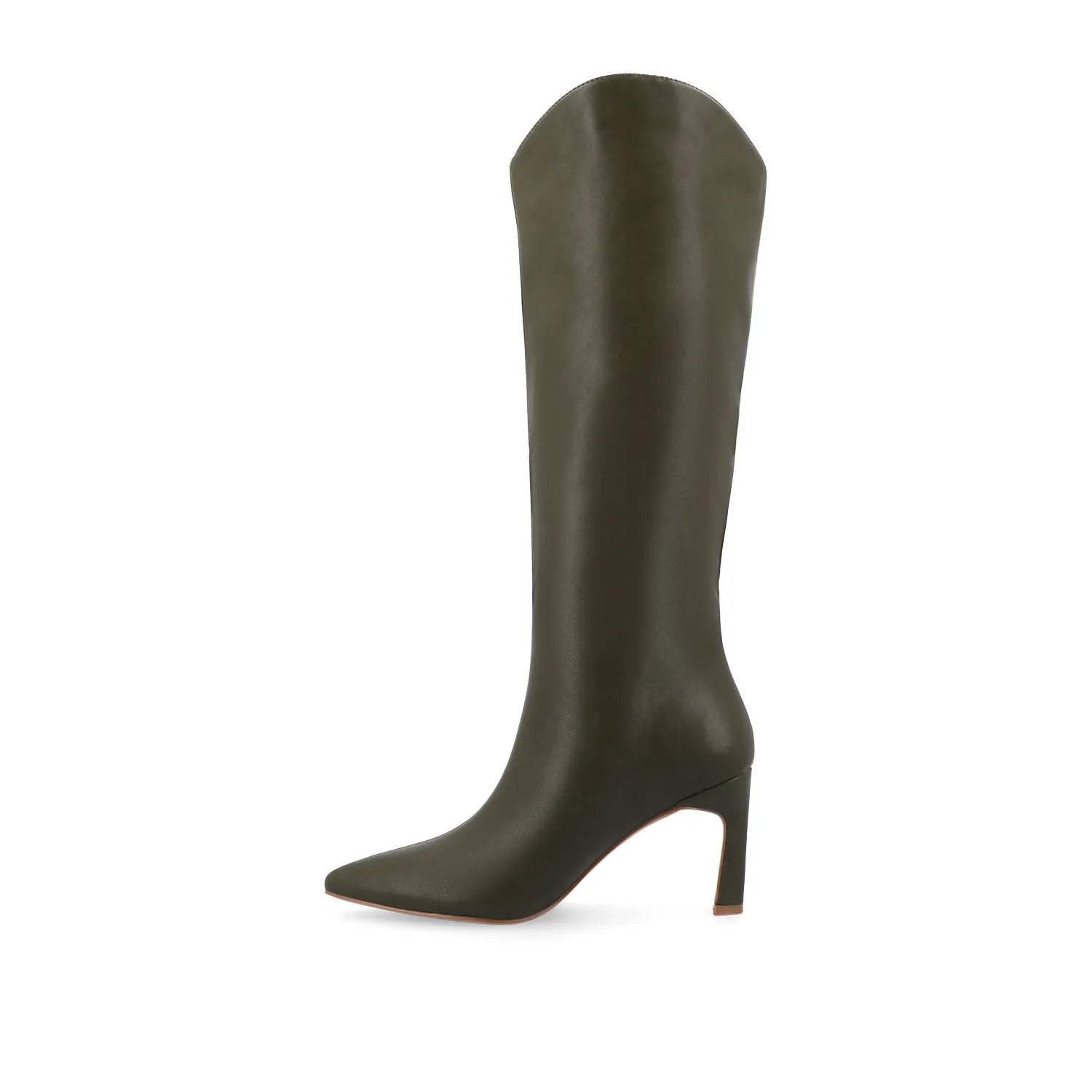REHELA Knee-High Boots in Vegan Leather - Olive