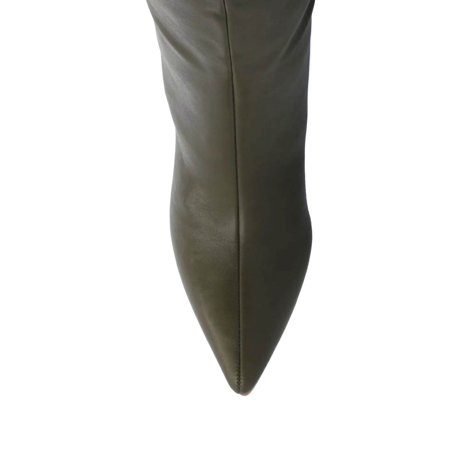 REHELA Knee-High Boots in Vegan Leather - Olive