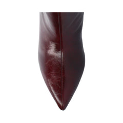 REHELA Knee High Boots in Vegan Leather - Oxblood Patent