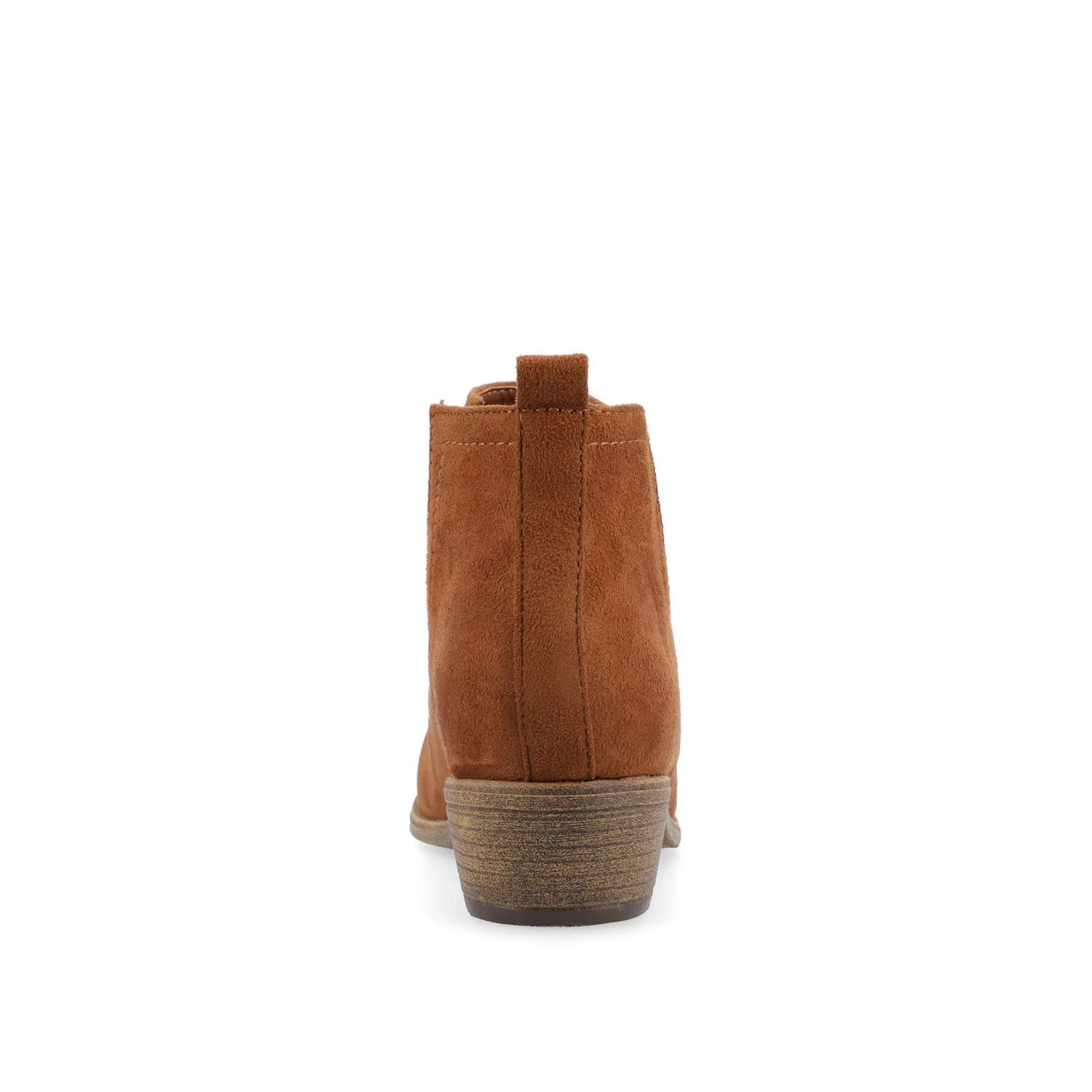 Rimi Block Heeled Booties in Faux Suede - Camel
