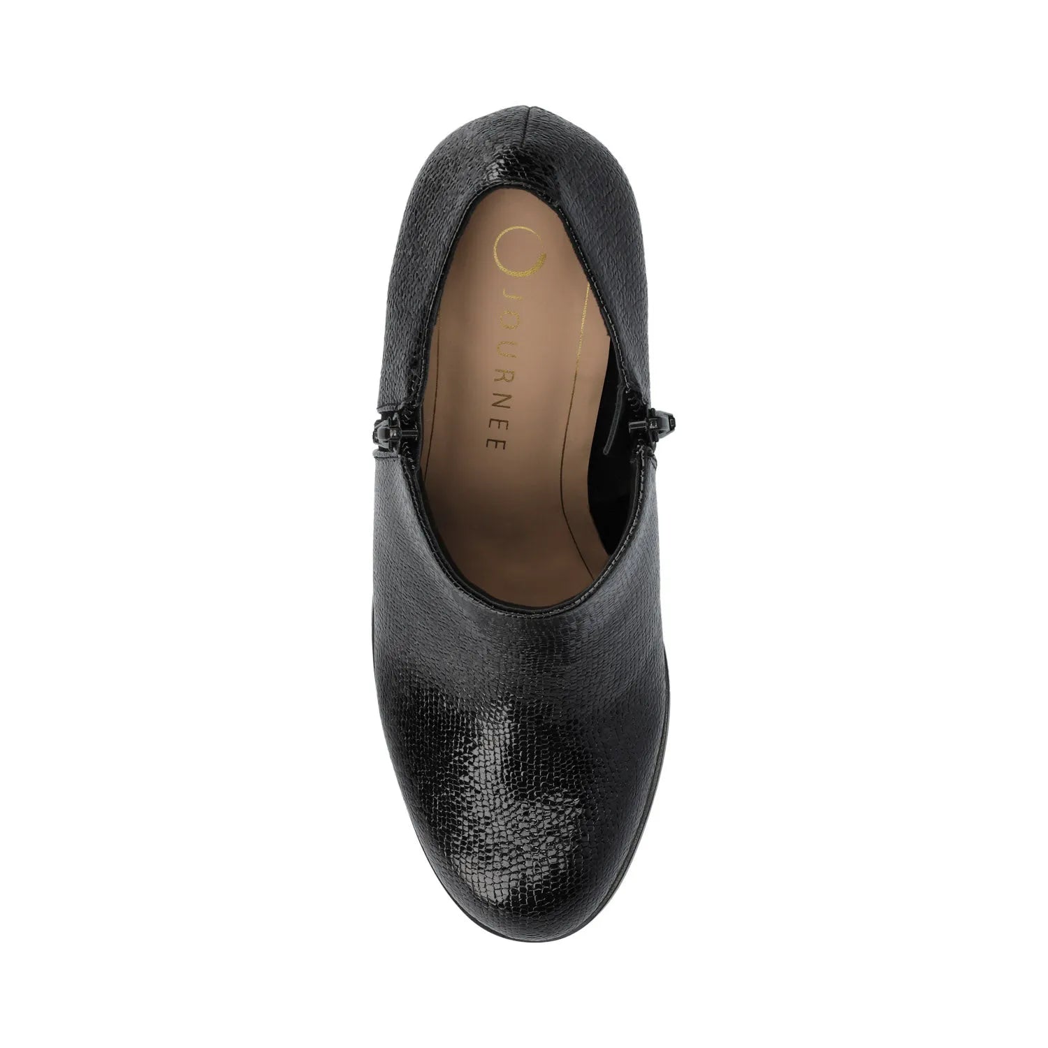 SANZI Zip-Up Booties in Faux Suede - Black Lizard