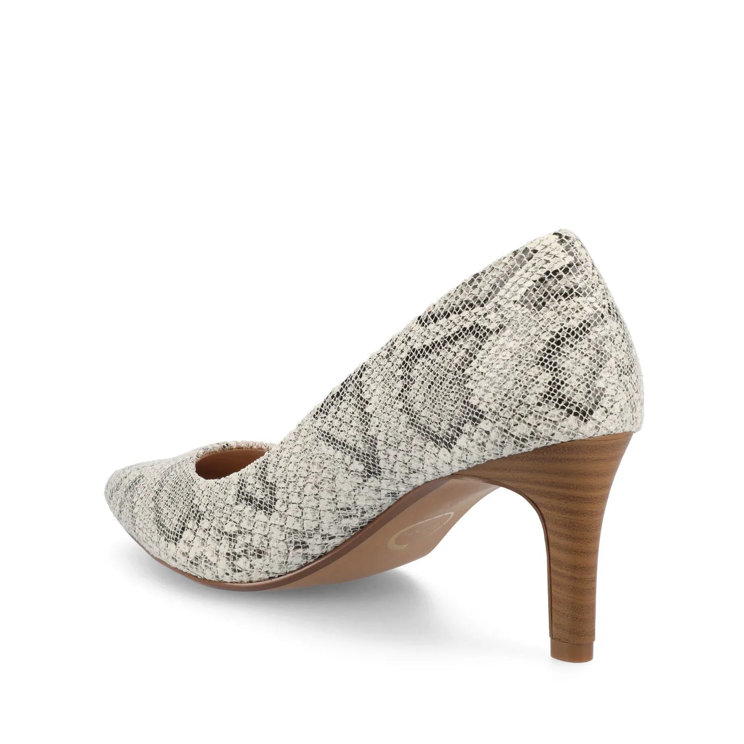 SCYLEE Snake Stiletto Pump Heels in Vegan Leather