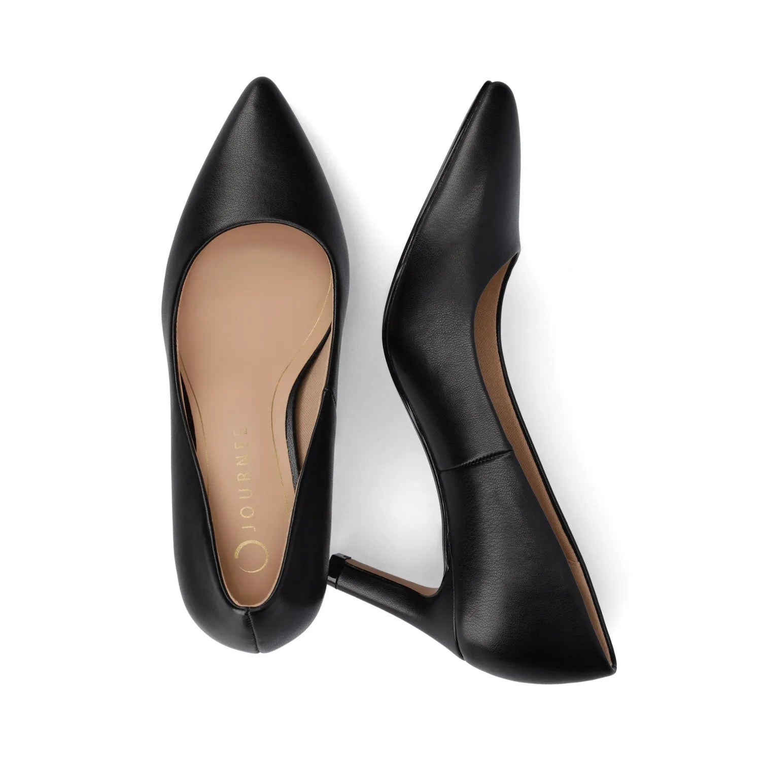 SCYLEE Wide-Fit Leather Stiletto Heels in Black PU