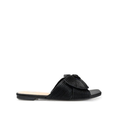 SERLINA Pleated Slide Sandals in Wide - Black