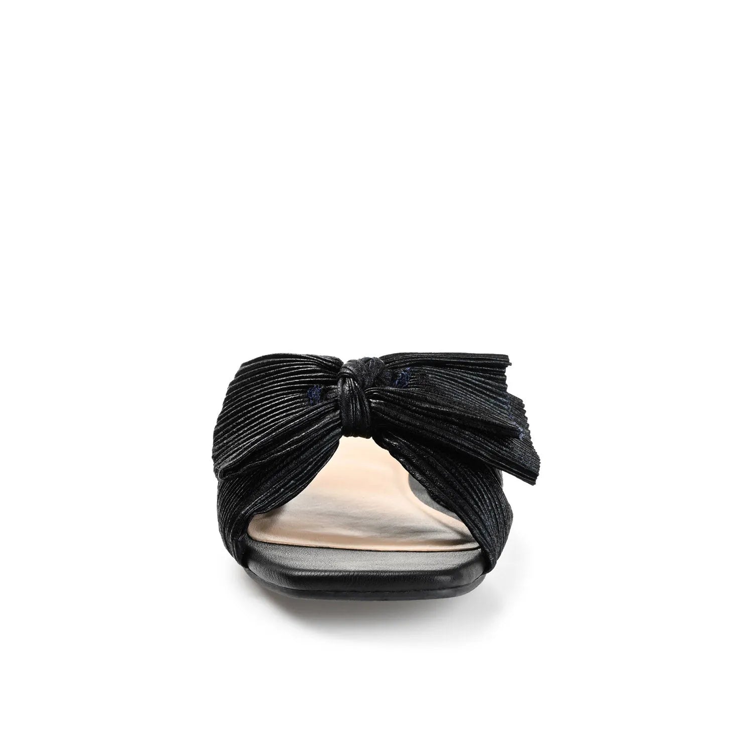 SERLINA Pleated Slide Sandals in Wide - Black