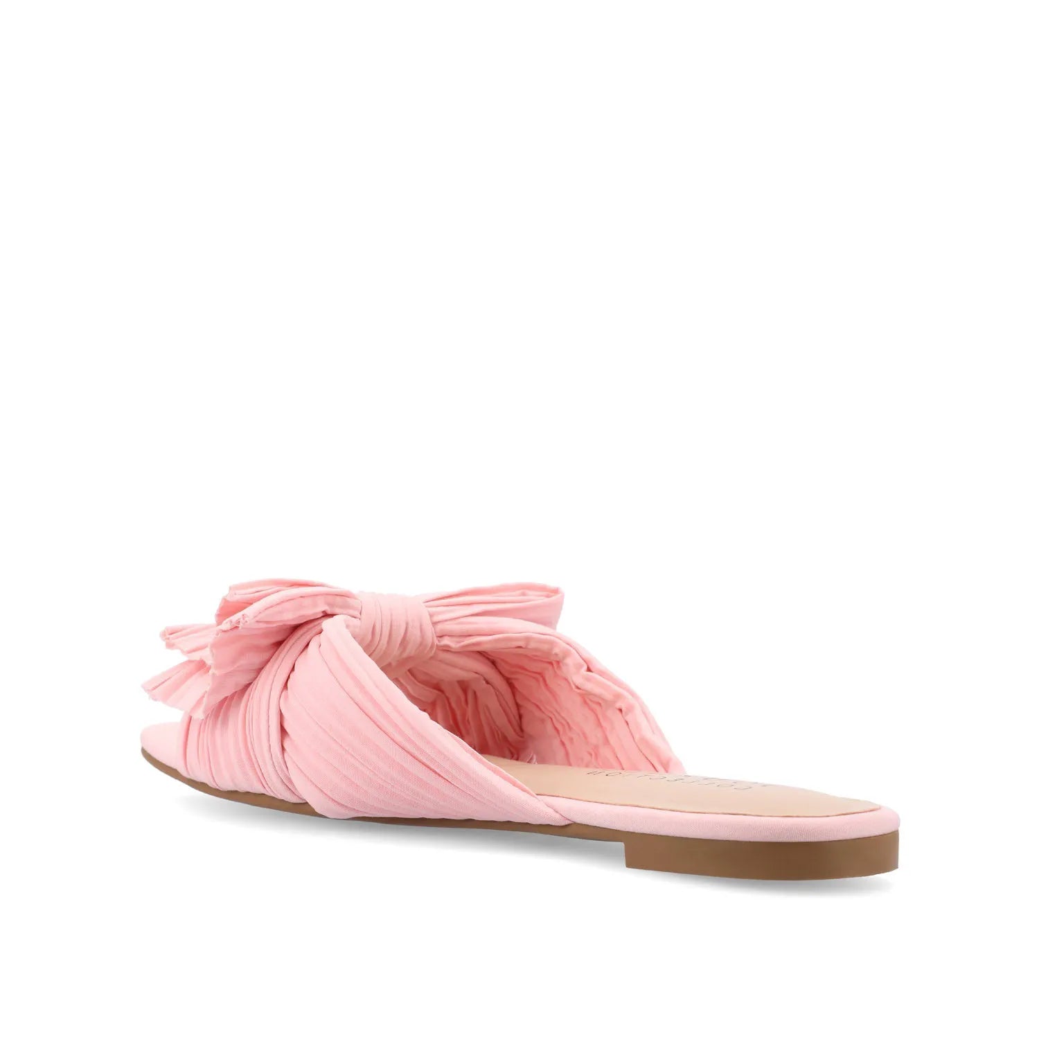 SERLINA Pleated Slide Sandals in Foil - Pink
