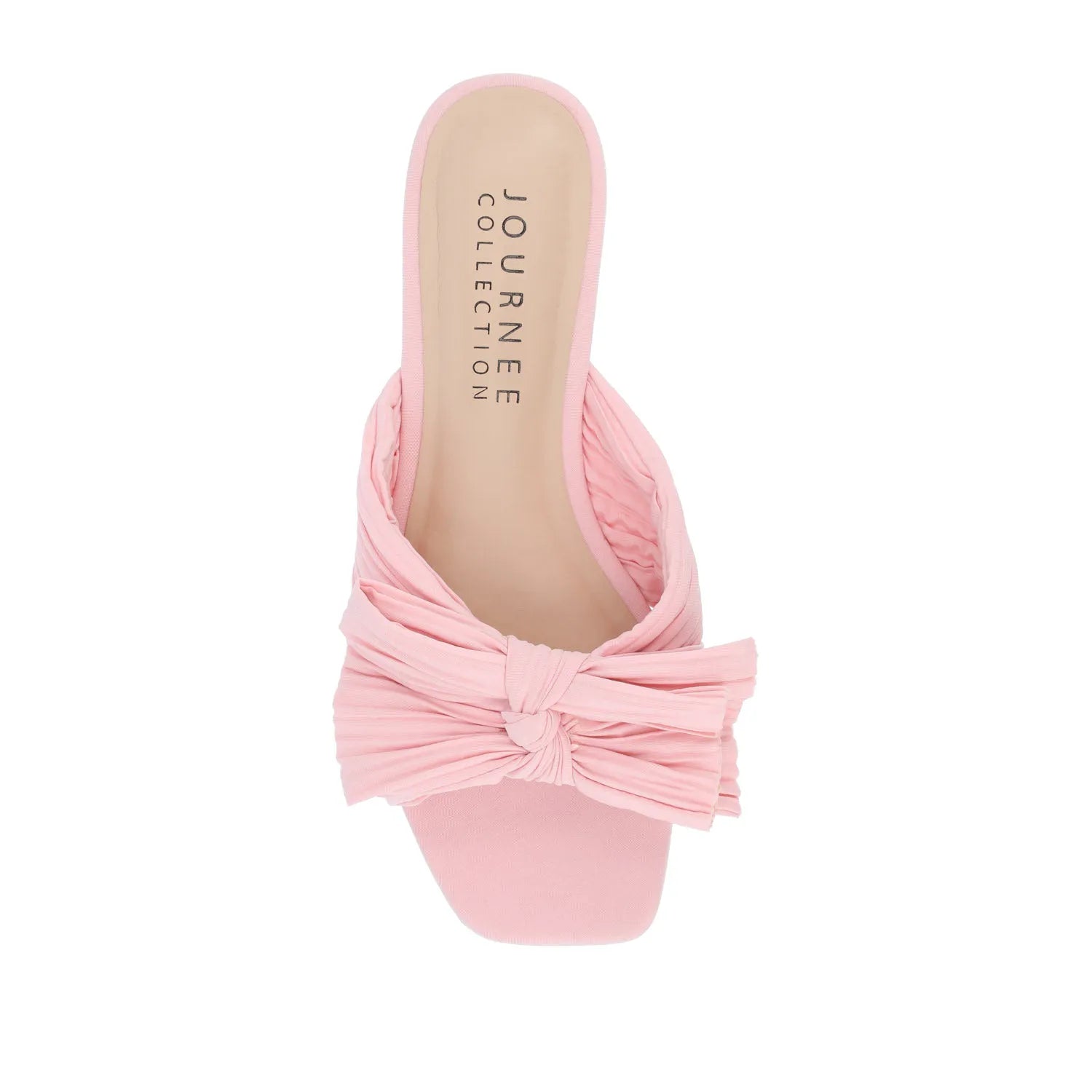 SERLINA Pleated Slide Sandals in Foil - Pink