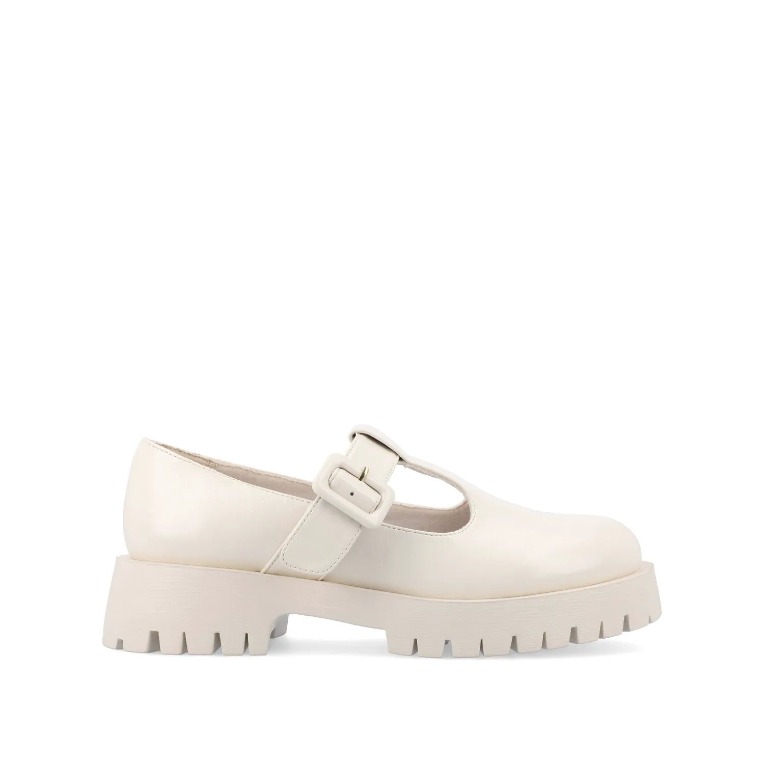 Suvi Mary Jane Flats in Vegan Leather - Off White