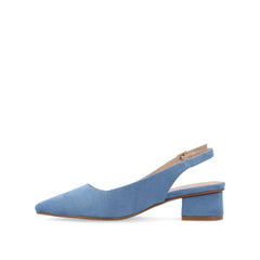 Sylvia Low Block Heels in Wide - Blue