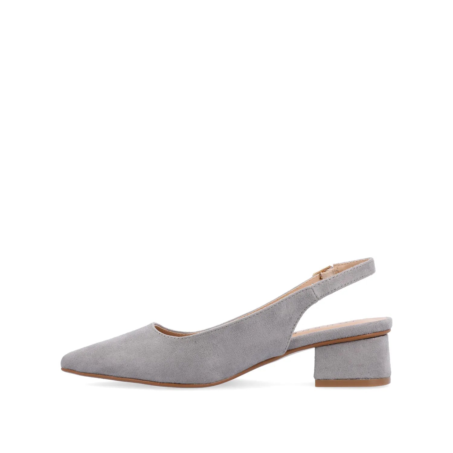 Sylvia Low Block Heels in Wide - Grey