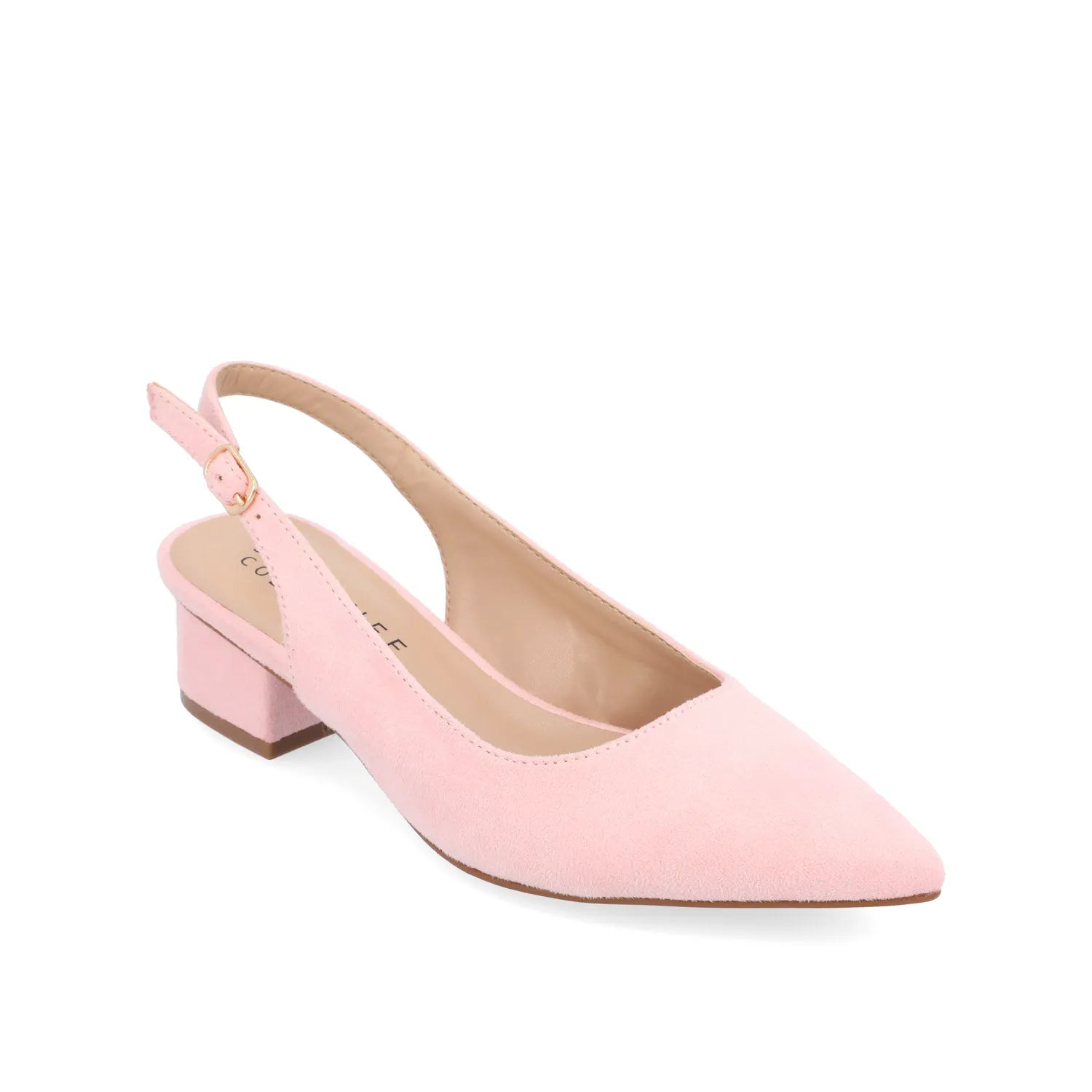 Sylvia Low Block Heels in Wide - Pink