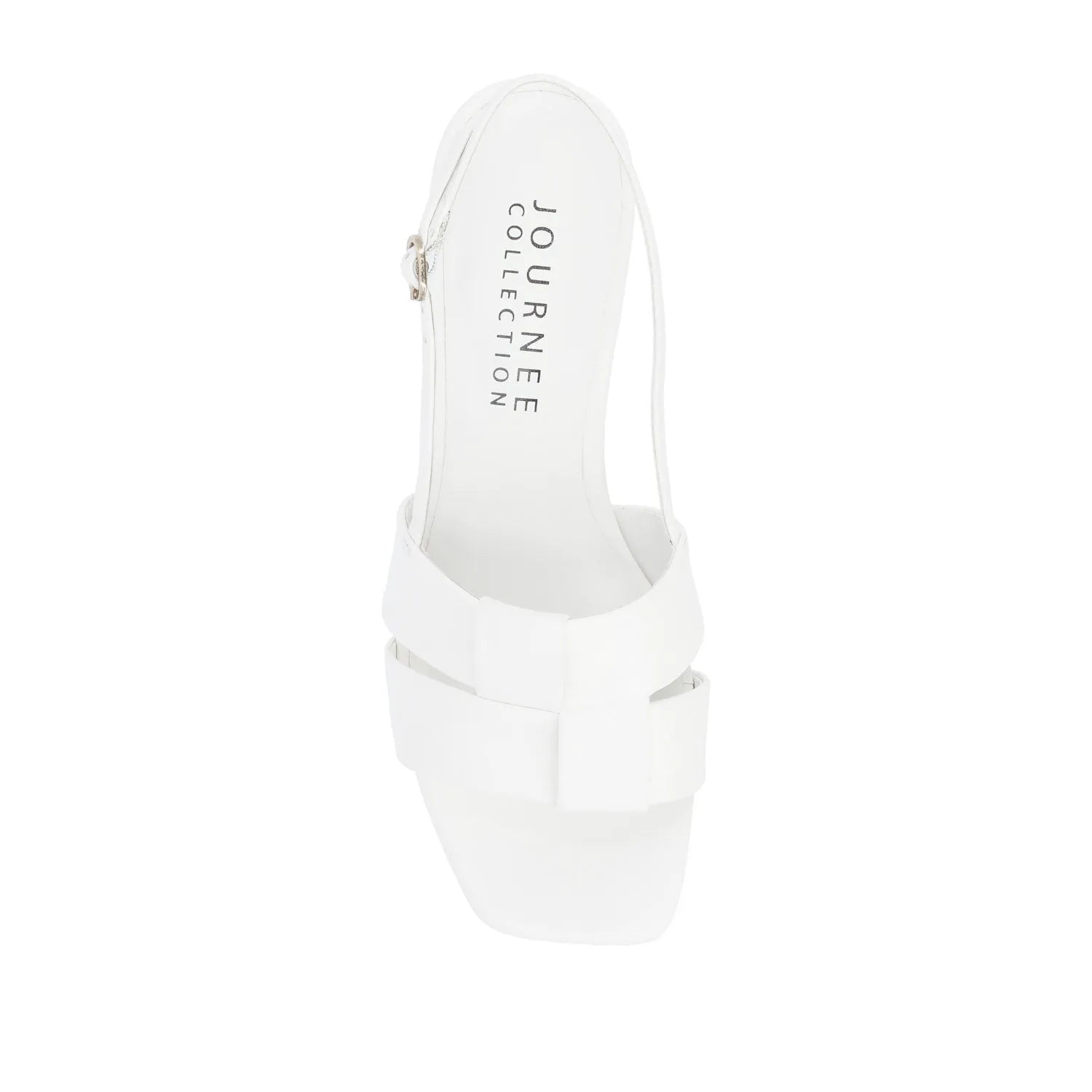 Tabatha Low Block Heels in Vegan Leather - White
