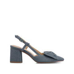 Tailyynn Slingback Block Heels in Statement Denim