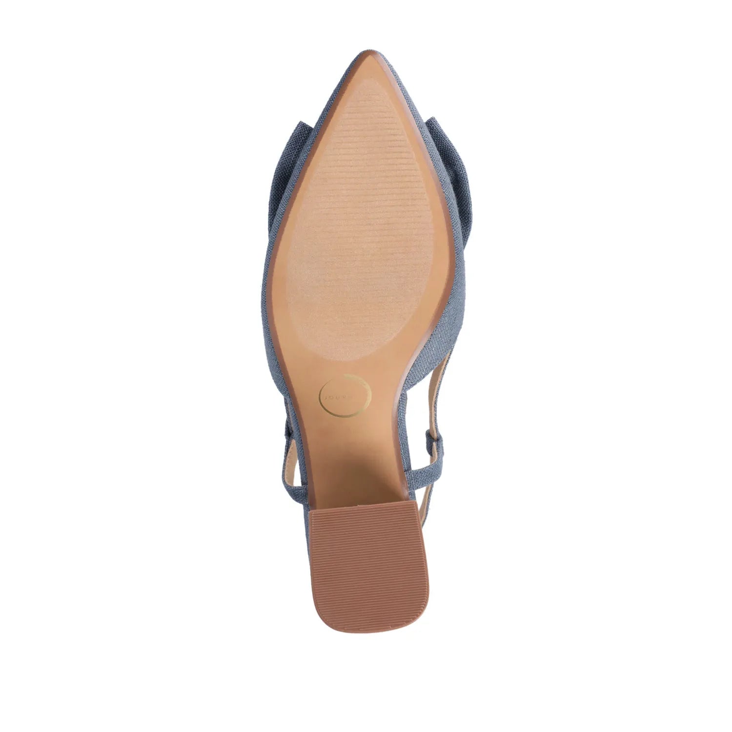 Tailyynn Slingback Block Heels in Statement Denim