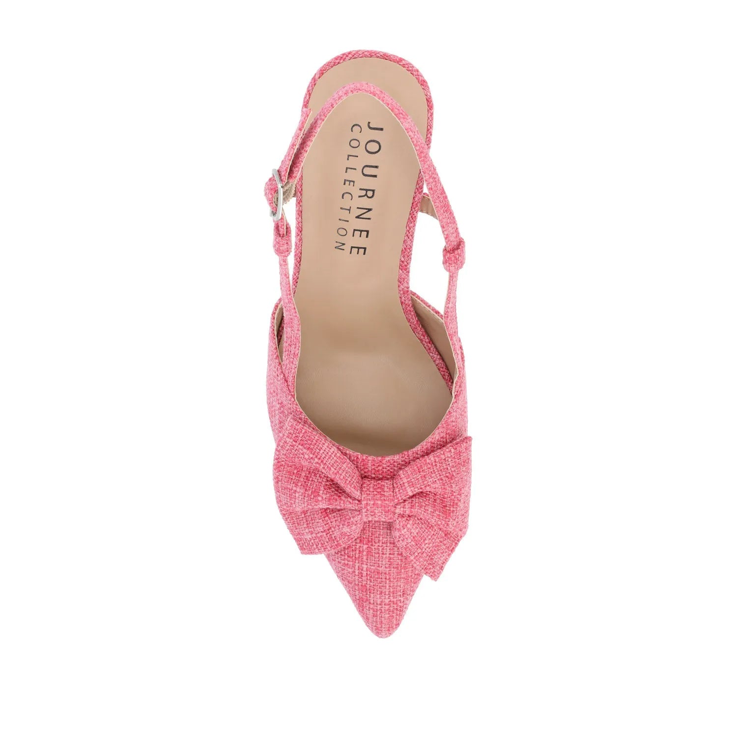 TAILYNN SLINGBACK BLOCK HEELS IN FABRIC - Pink Linen