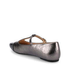 THEAH MARY JANE FLATS IN WIDE - Pewter Crinkle