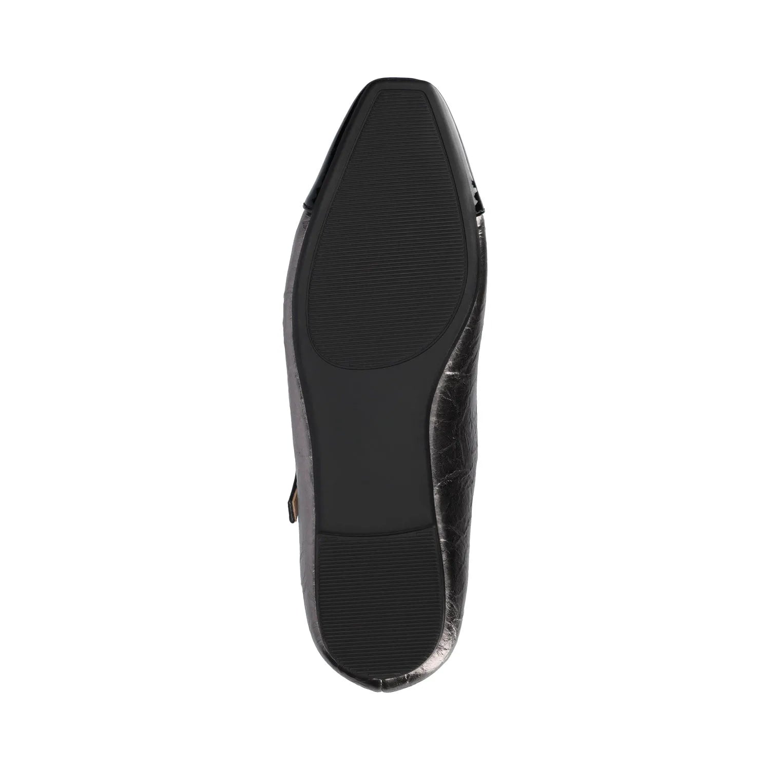 THEAH MARY JANE FLATS IN WIDE - Pewter Crinkle