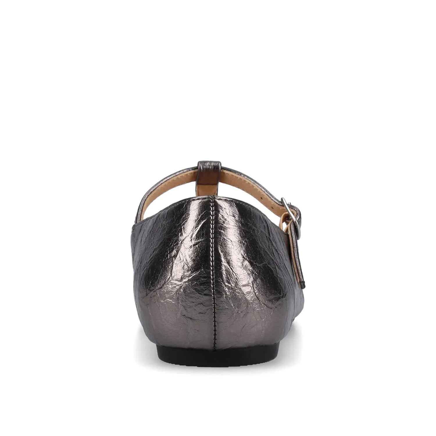 THEAH MARY JANE FLATS IN WIDE - Pewter Crinkle