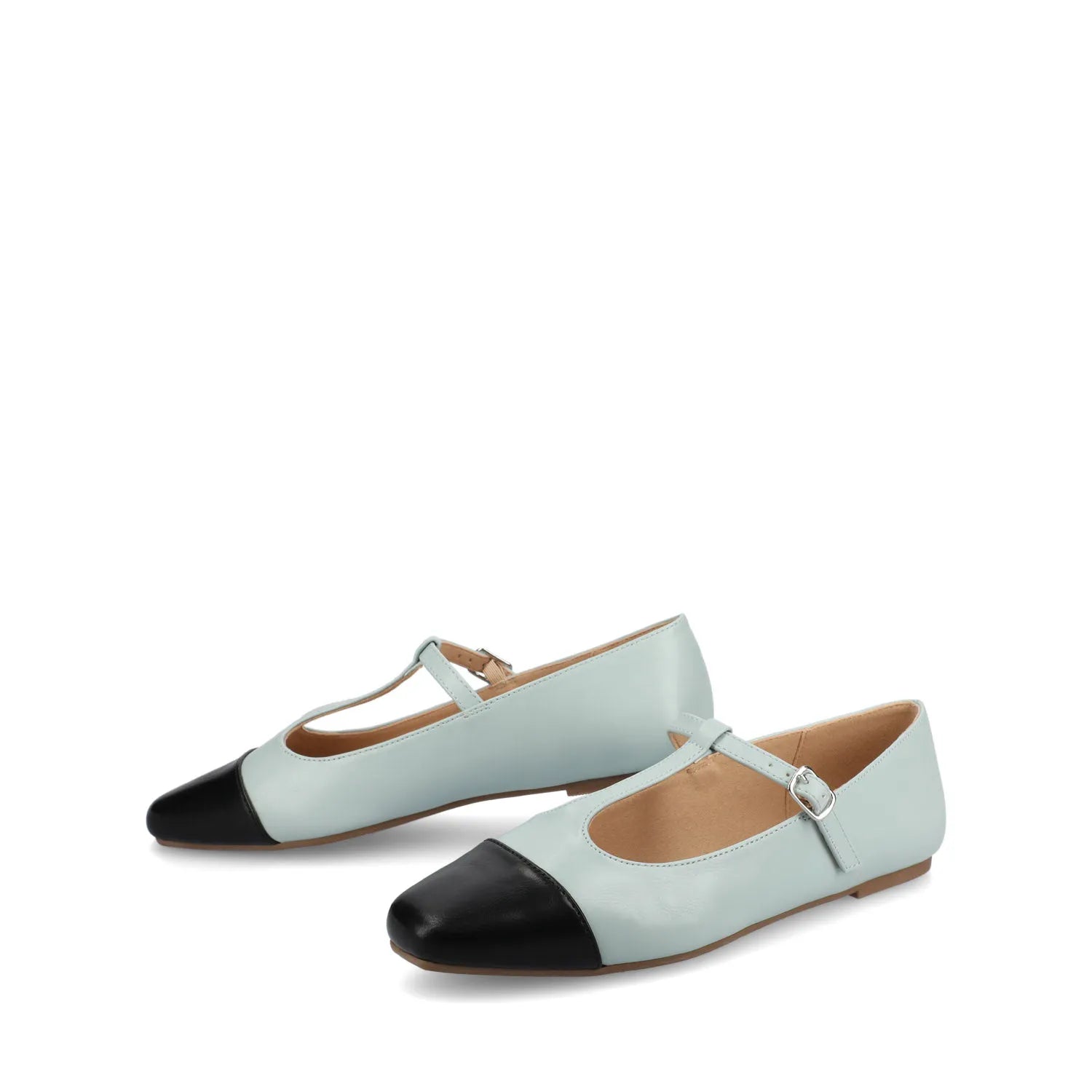 THEAH T-Strap Ballet Flats - Light Blue