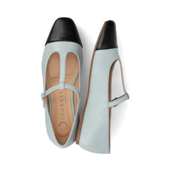 THEAH T-Strap Ballet Flats - Light Blue