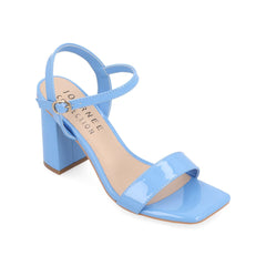 Tivona Strappy Block Heels in Vegan Leather - Blue