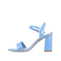 Tivona Wide Fit Vegan Leather Strappy Heels - Blue