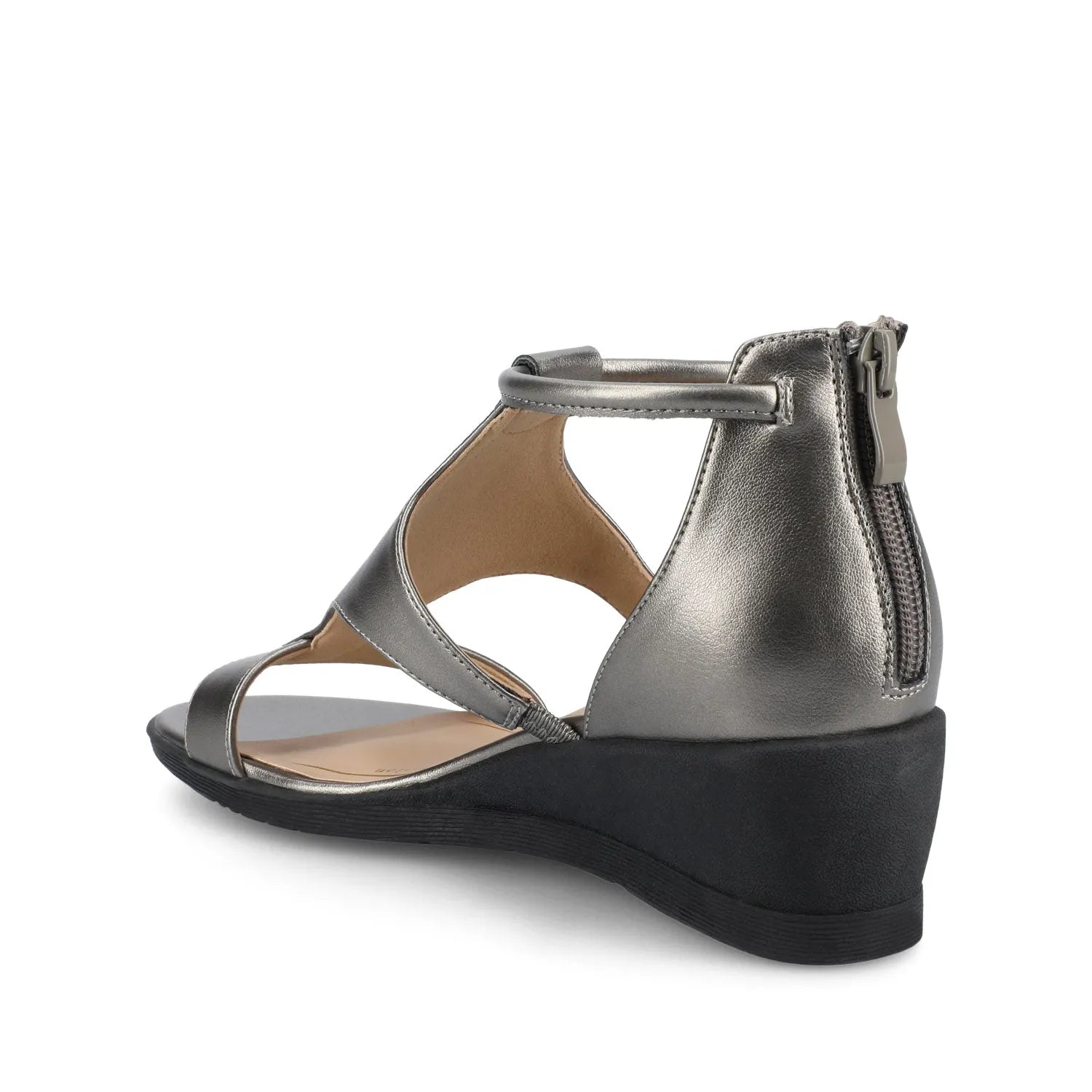 TRAYLE Gladiator Sandals in Vegan Leather - Pewter