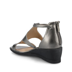 TRAYLE Gladiator Sandals in Vegan Leather - Pewter