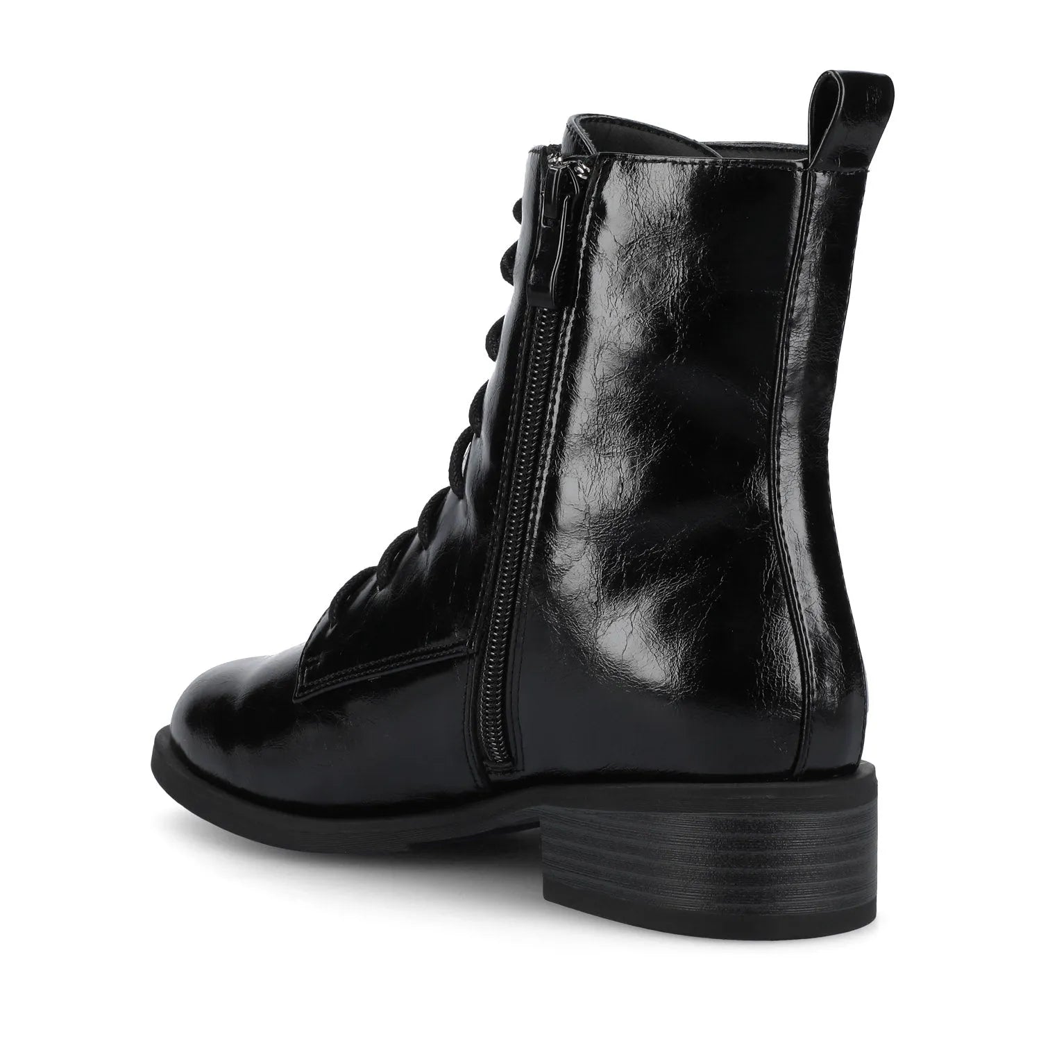 VIENNA Combat Booties - Wide Width (Crinkle Black)
