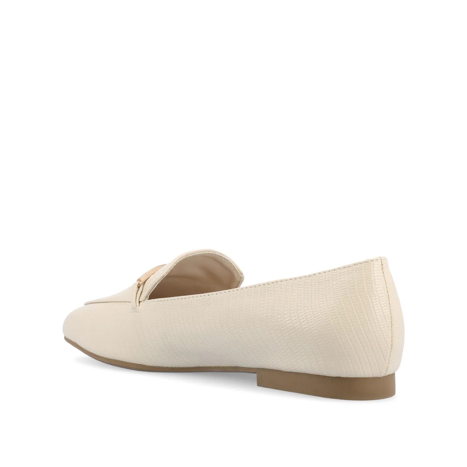 Wrenn Printed Loafer Flats in Wide - Ivory Lizard